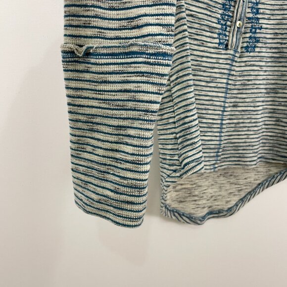 *SUNDANCE Embroidered Space Dyed Waffle Knit Thermal Henley Top Size S - Picture 3 of 13